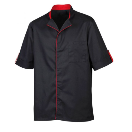 Veste de cuisine noir et rouge