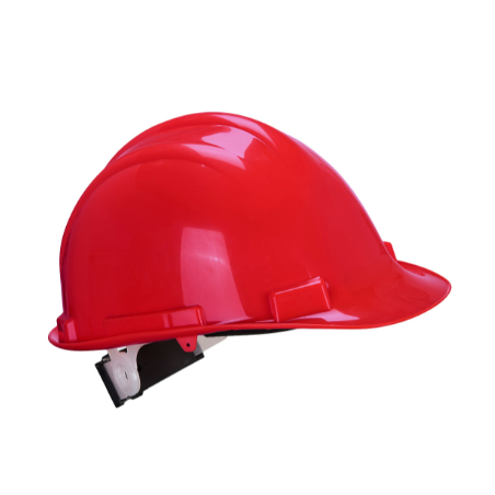 casque de chantier rouge